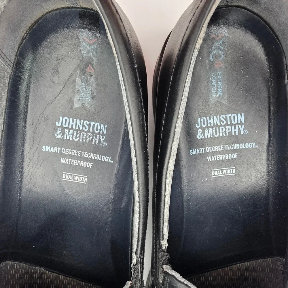 Johnston & Murphy Penny Loafer Men 11.5 Dual Width Black Waterproof Leather Shoe